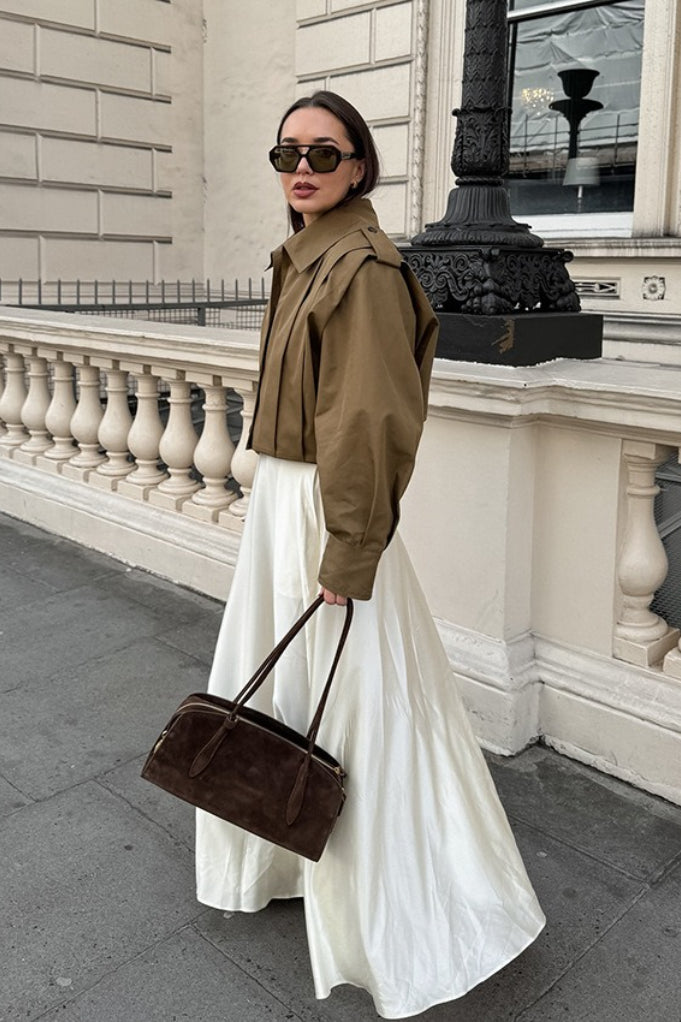 Women's Oversized Jacket with Balloon Sleeves | L&S - 8 - London-stylehouse.com