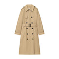 Trench Coat Women's Double-Breasted with Waist Belt | L&S - 1 - London-stylehouse.com