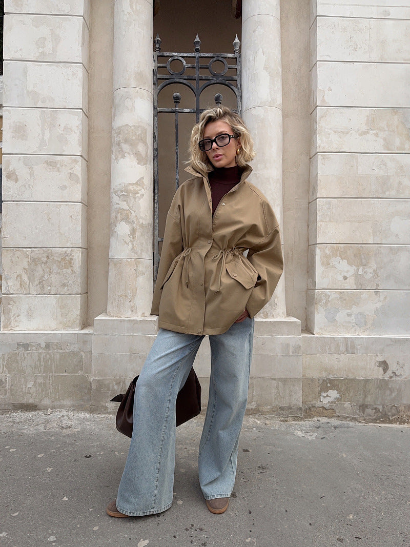 Women's Relaxed Fit Jacket with Adjustable Waist | L&S - 3 - London-stylehouse.com