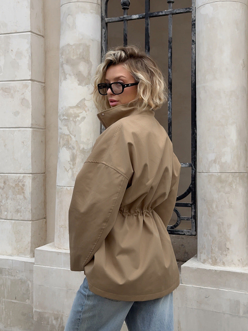 Women's Relaxed Fit Jacket with Adjustable Waist | L&S - 4 - London-stylehouse.com