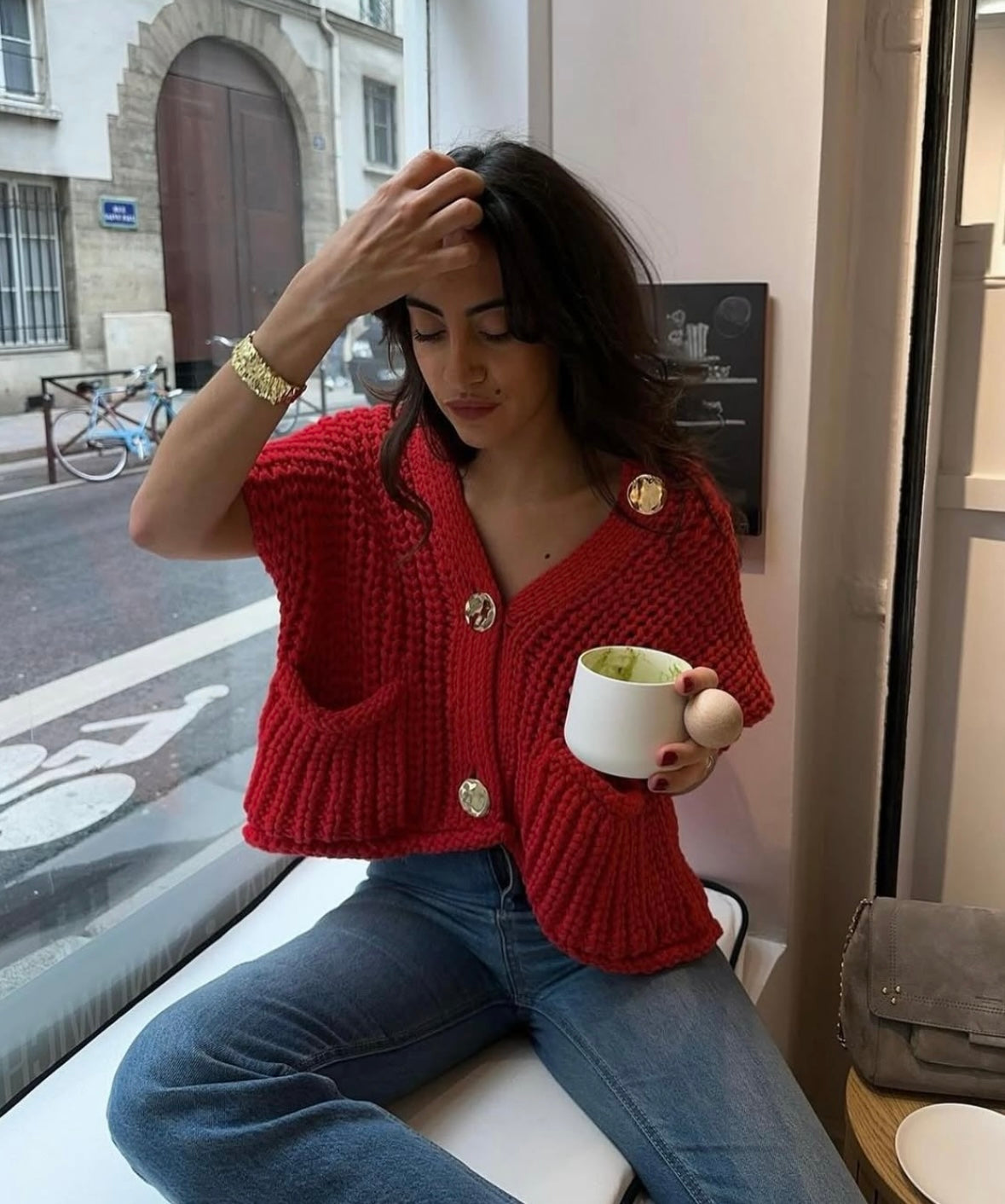 Vest Women's Knitted Design with Button Detail | L&S - 4 - London-stylehouse.com