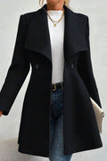 Coat Women's Tailored Waterfall Design with Double-Breasted Closure | L&S - 1 - London-stylehouse.com