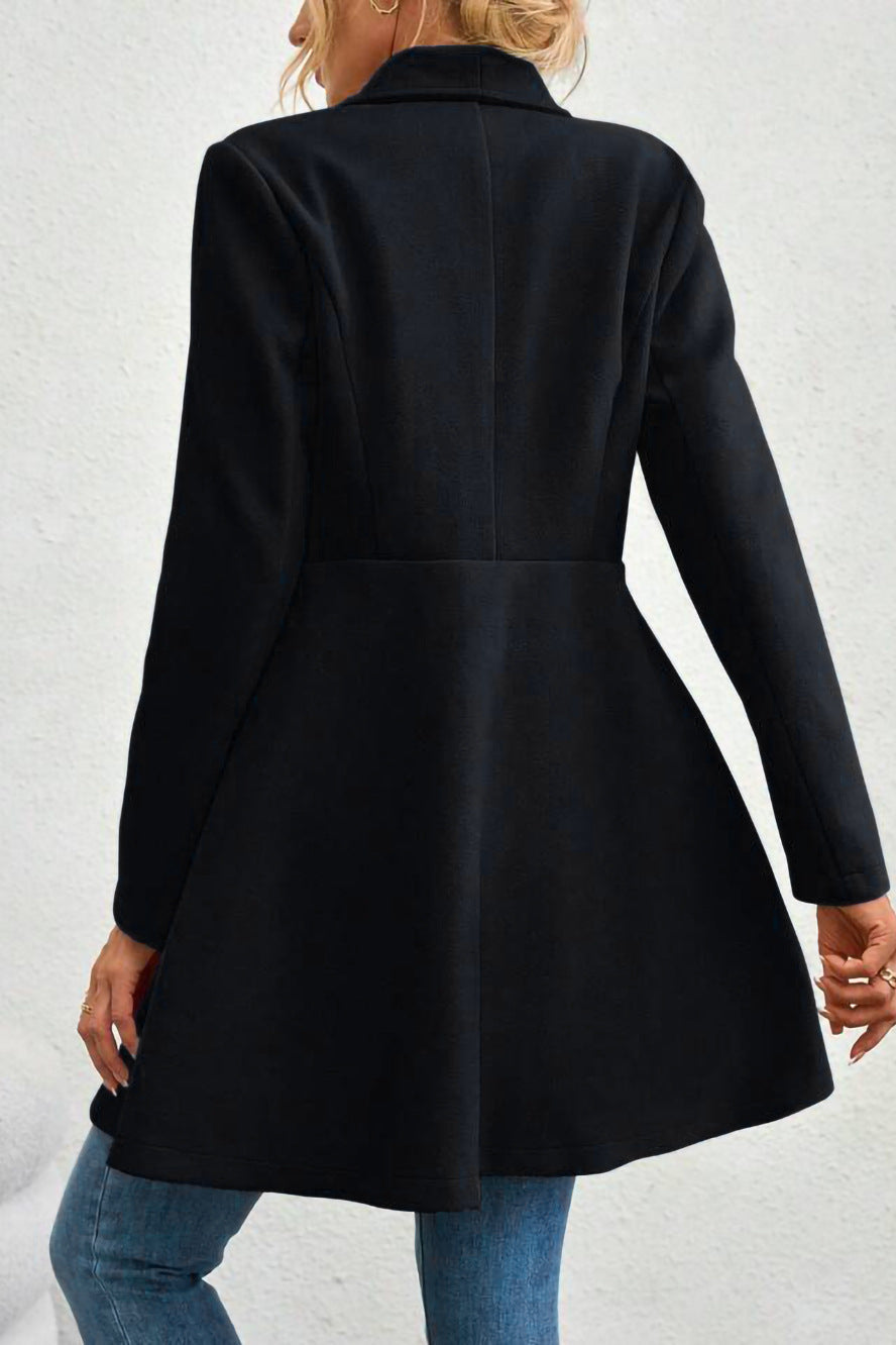 Coat Women's Tailored Waterfall Design with Double-Breasted Closure | L&S - 4 - London-stylehouse.com