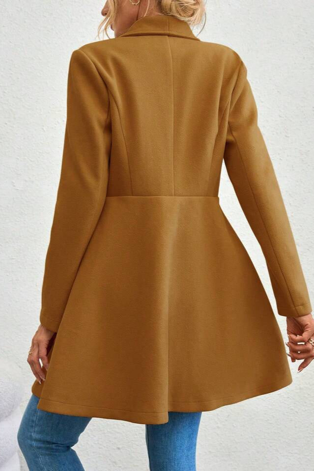 Coat Women's Tailored Waterfall Design with Double-Breasted Closure | L&S - 16 - London-stylehouse.com