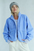 Jacket Women's Relaxed Fit with High Collar and Pockets | L&S - 1 - London-stylehouse.com