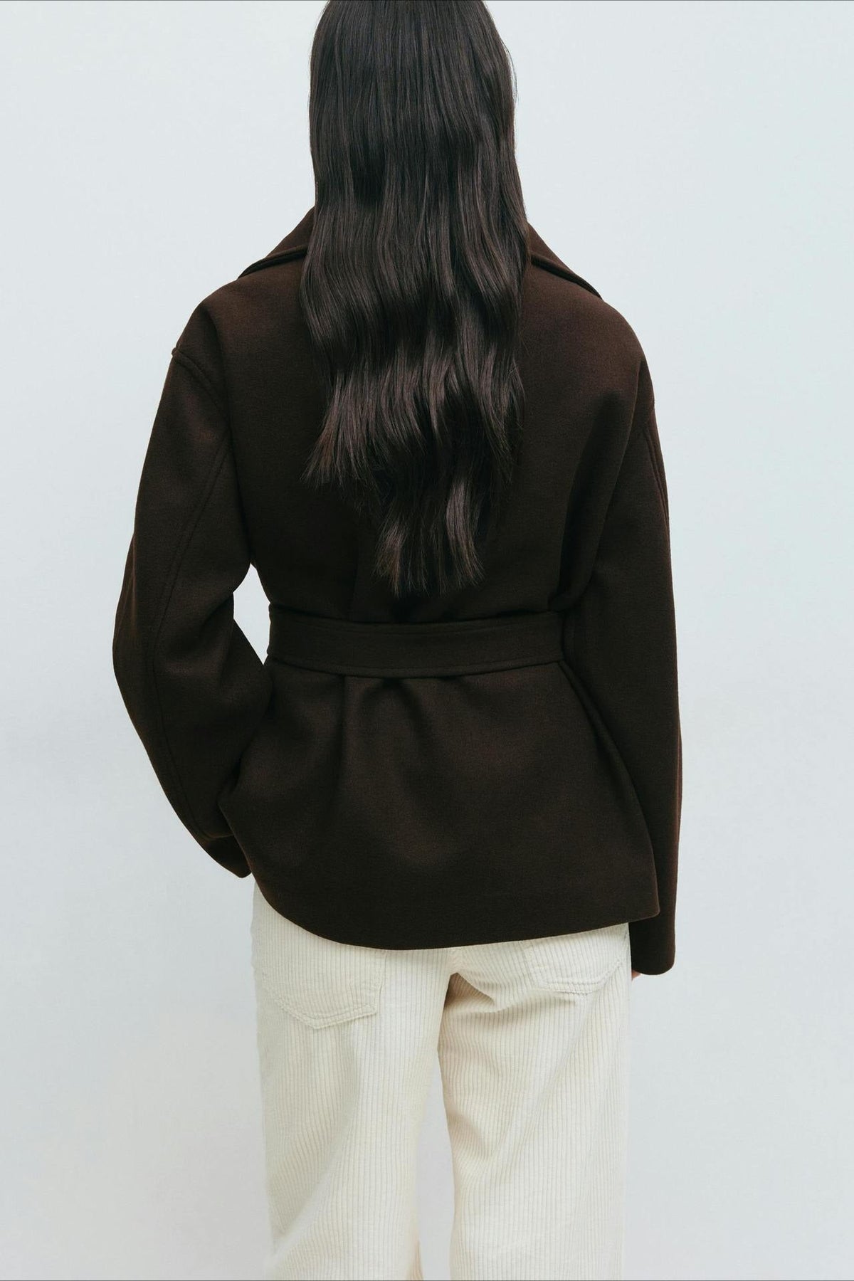Jacket Women's Relaxed Fit with High Collar and Belt | L&S - 7 - London-stylehouse.com