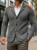 Men's Textured Jacket with Leather Accents | L&S - 3 - London-stylehouse.com