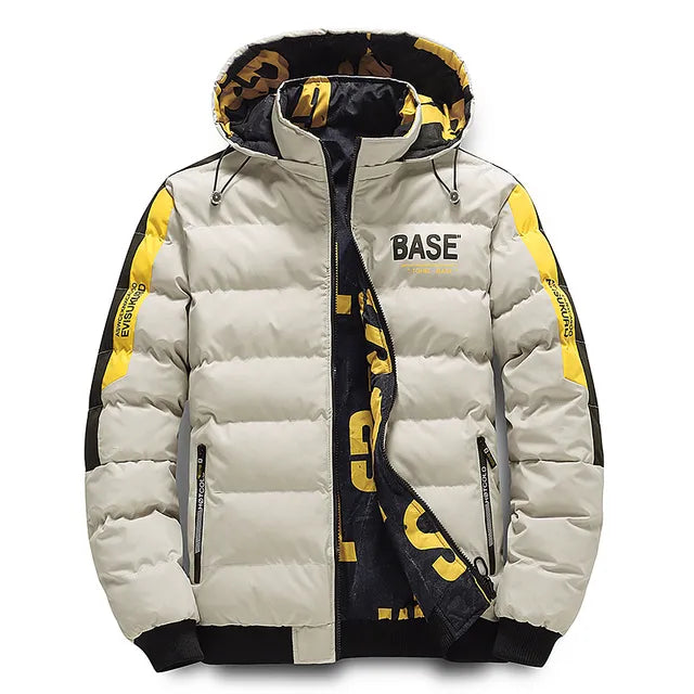 Men's Hooded Puffer Jacket with Bold Detailing | L&S - 6 - London-stylehouse.com