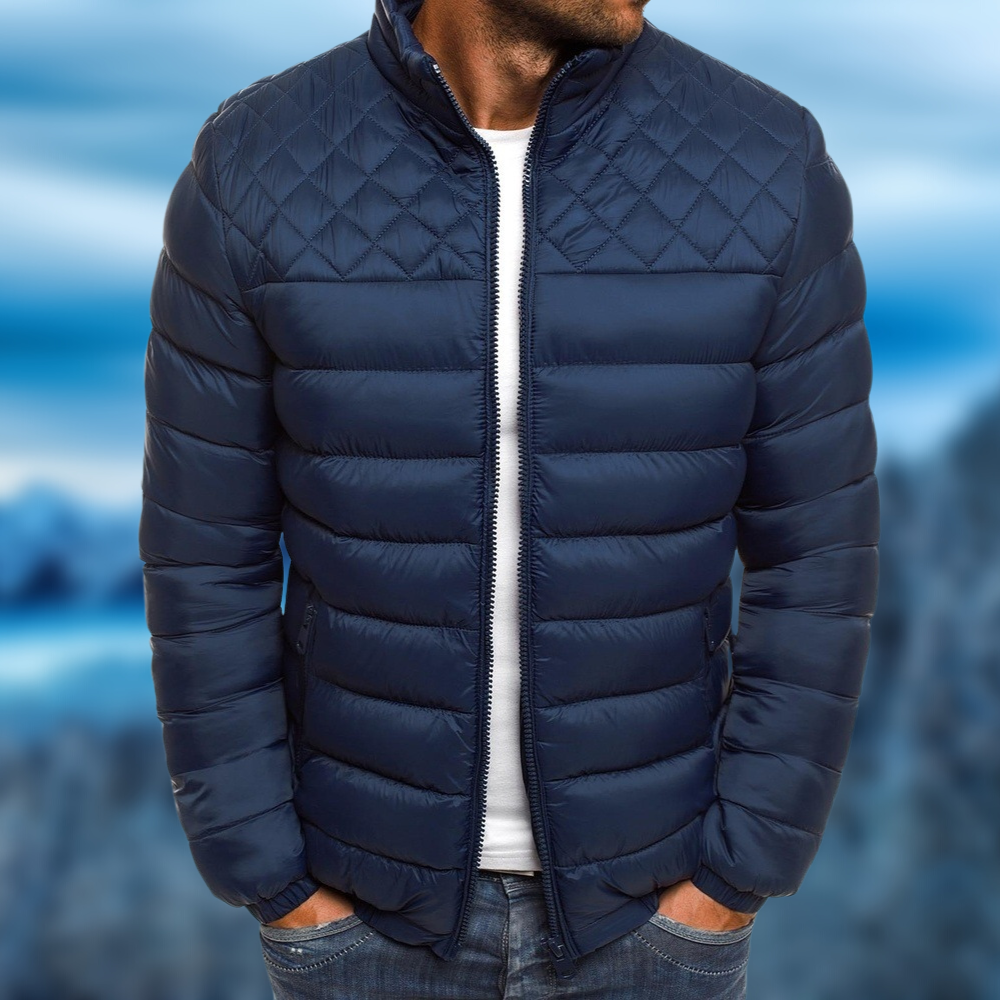 Men's Quilted Jacket with Relaxed Fit and Stylish Design | L&S - 1 - London-stylehouse.com