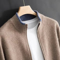 Men's Classic Zip Jacket with Ribbed Collar | L&S - 1 - London-stylehouse.com