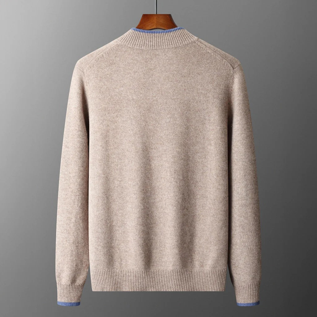 Men's Classic Zip Jacket with Ribbed Collar | L&S - 10 - London-stylehouse.com