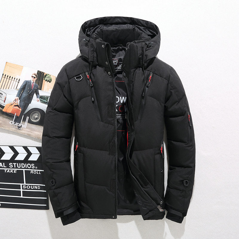 Men's Puffer Jacket with Removable Hood and Functional Pockets | L&S - 3 - London-stylehouse.com