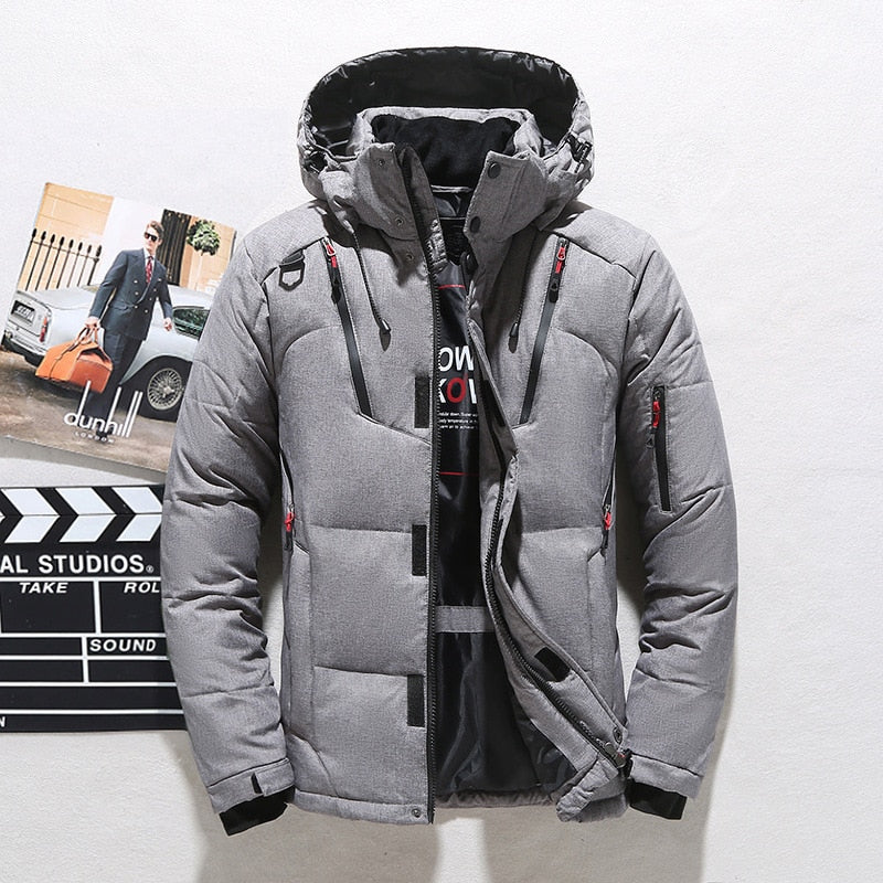 Men's Puffer Jacket with Removable Hood and Functional Pockets | L&S - 7 - London-stylehouse.com
