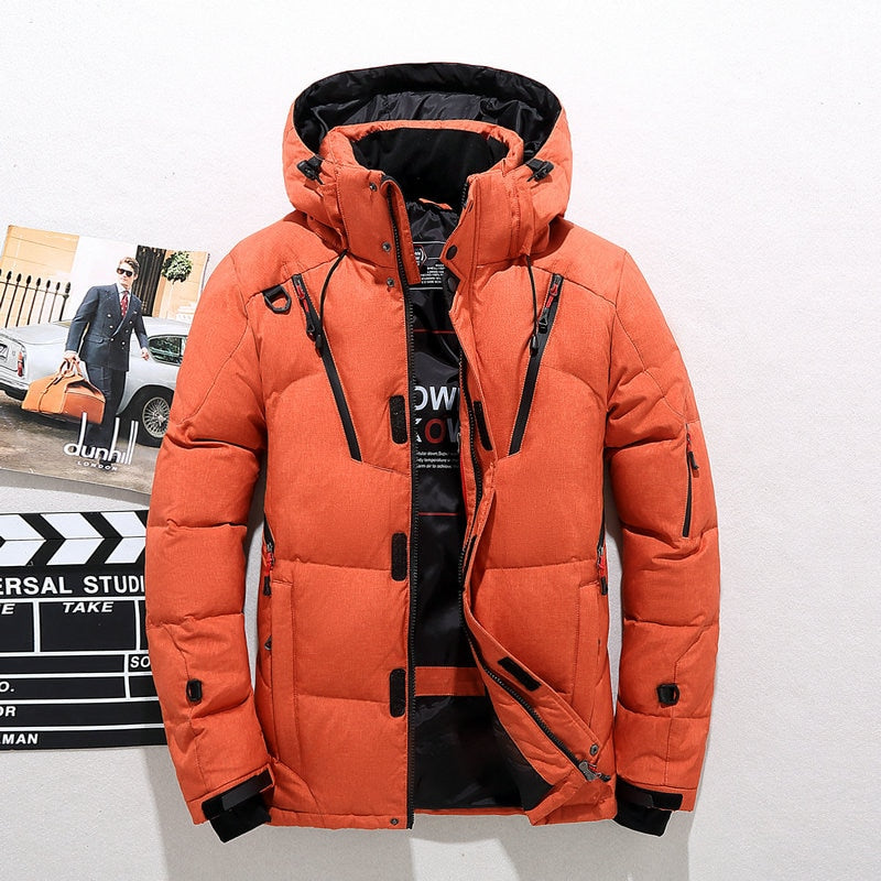 Men's Puffer Jacket with Removable Hood and Functional Pockets | L&S - 24 - London-stylehouse.com