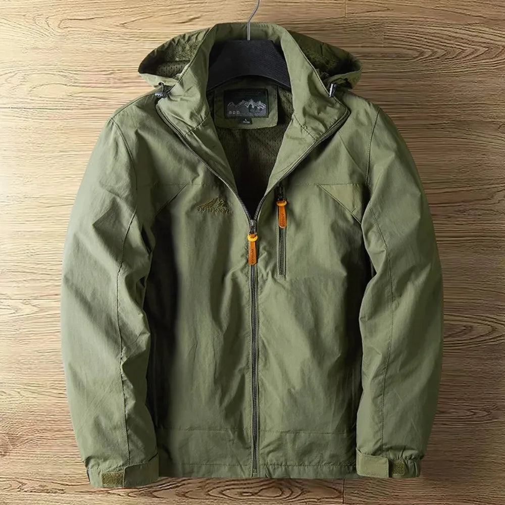 Men's Outdoor Jacket with Customisable Hood | L&S - 2 - London-stylehouse.com