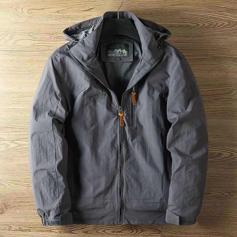 Men's Outdoor Jacket with Customisable Hood | L&S - 10 - London-stylehouse.com