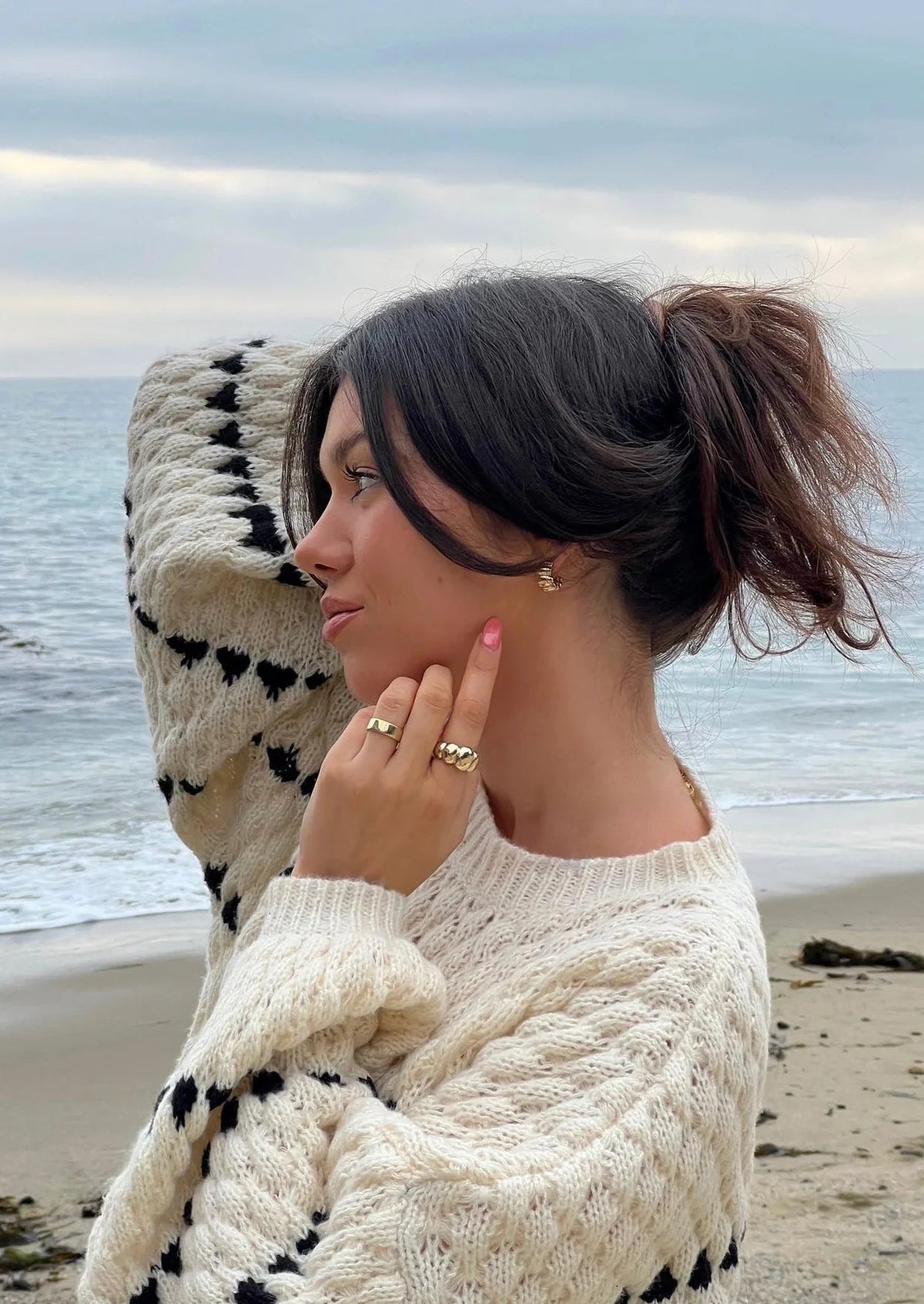 Pullover Women's Cropped Fit with Balloon Sleeves | L&S - 3 - London-stylehouse.com