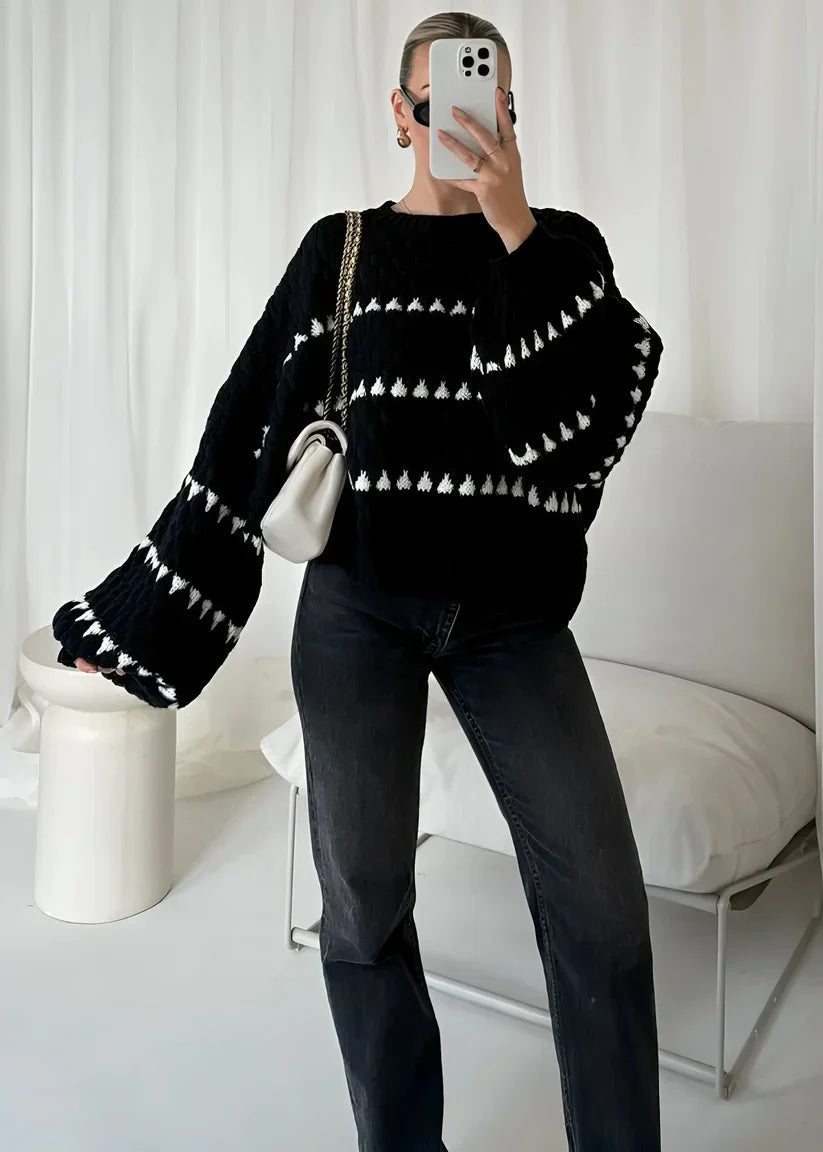Pullover Women's Cropped Fit with Balloon Sleeves | L&S - 9 - London-stylehouse.com