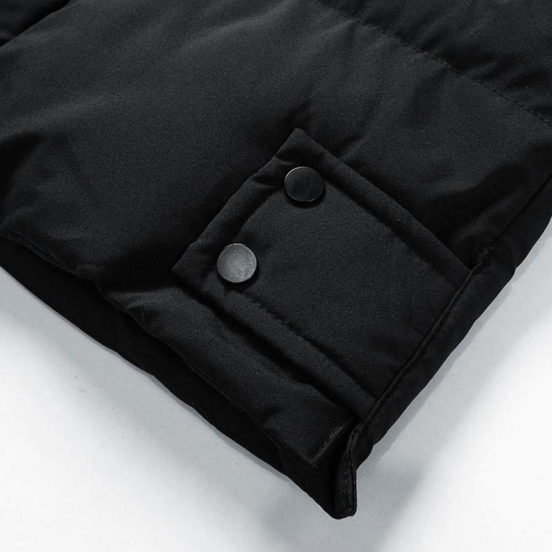 Men's Long Hooded Puffer Jacket with Functional Pockets | L&S - 13 - London-stylehouse.com