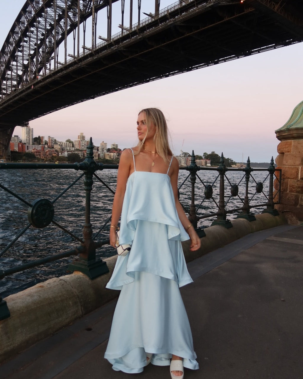 Maxi Dress Women's Flowing Silhouette with Layered Skirt | L&S - 2 - London-stylehouse.com