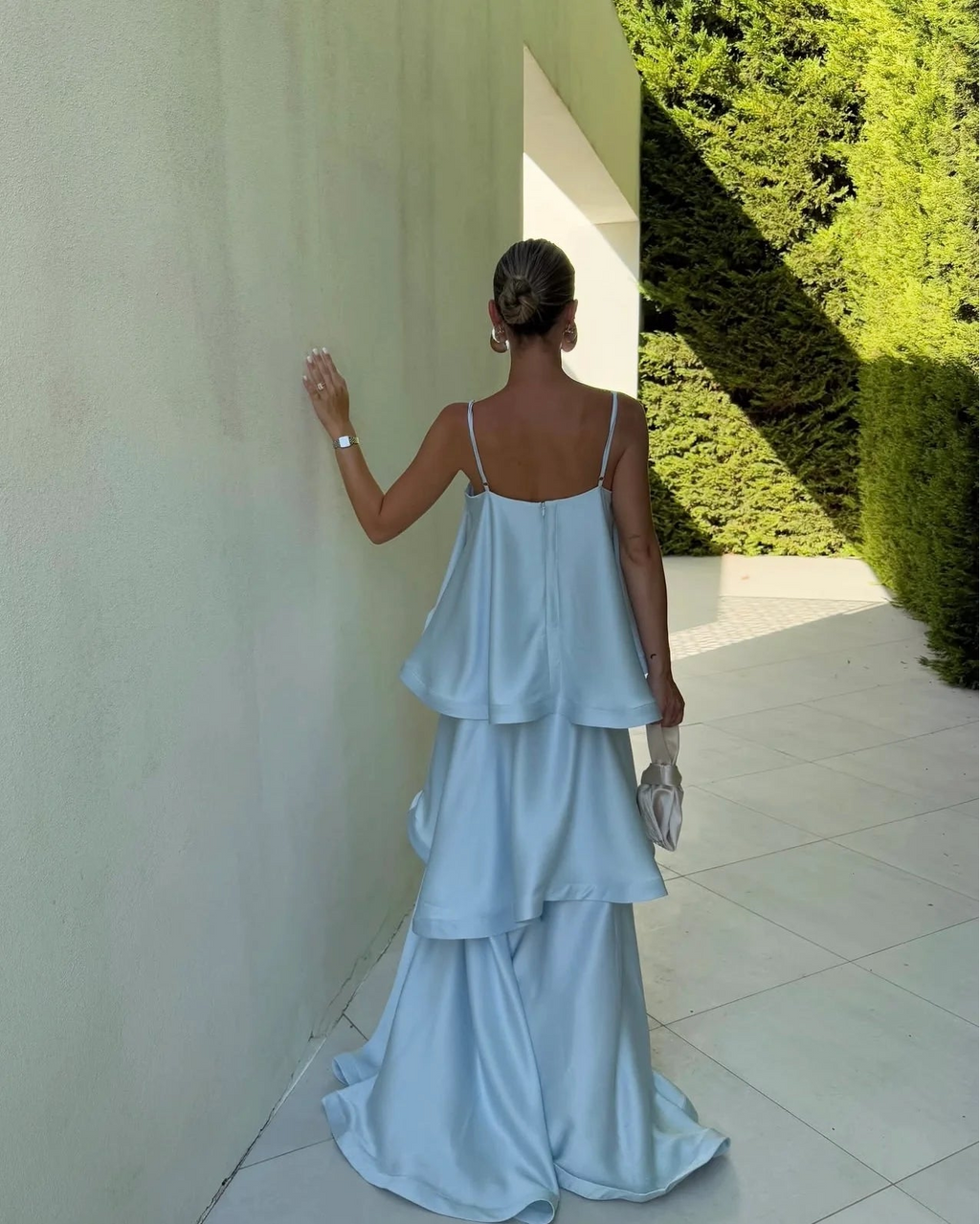 Maxi Dress Women's Flowing Silhouette with Layered Skirt | L&S - 5 - London-stylehouse.com