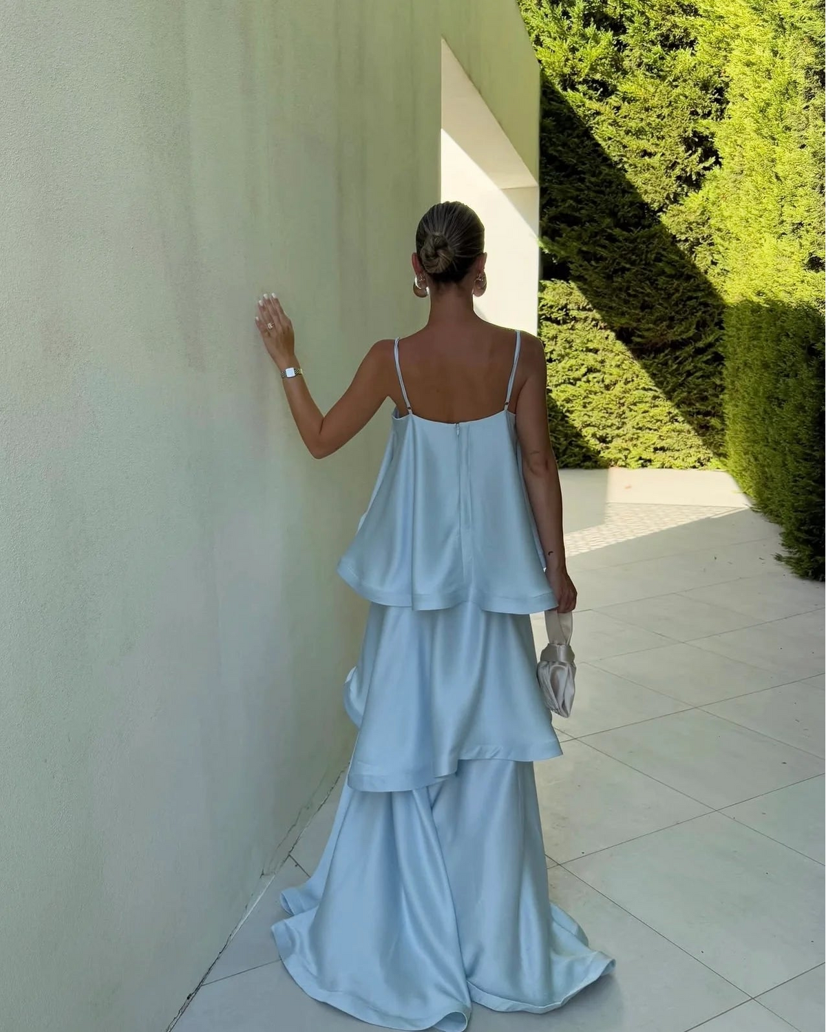 Maxi Dress Women's Flowing Silhouette with Layered Skirt | L&S - 5 - London-stylehouse.com