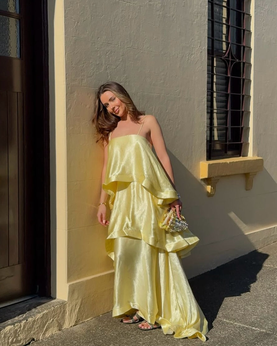 Maxi Dress Women's Flowing Silhouette with Layered Skirt | L&S - 7 - London-stylehouse.com