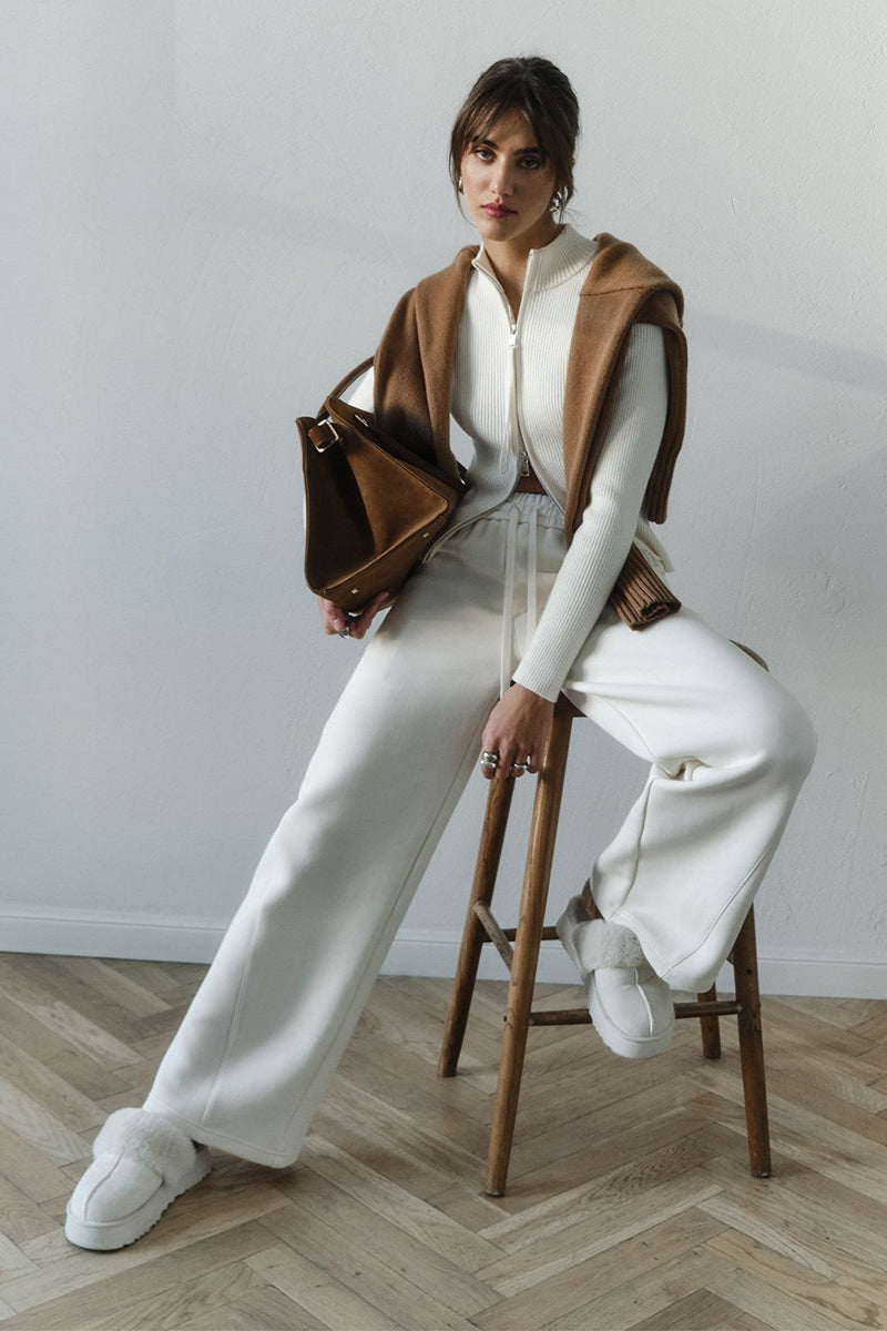 Cardigan Women's Fitted Zip-Up Design with Stand Collar | L&S - 8 - London-stylehouse.com