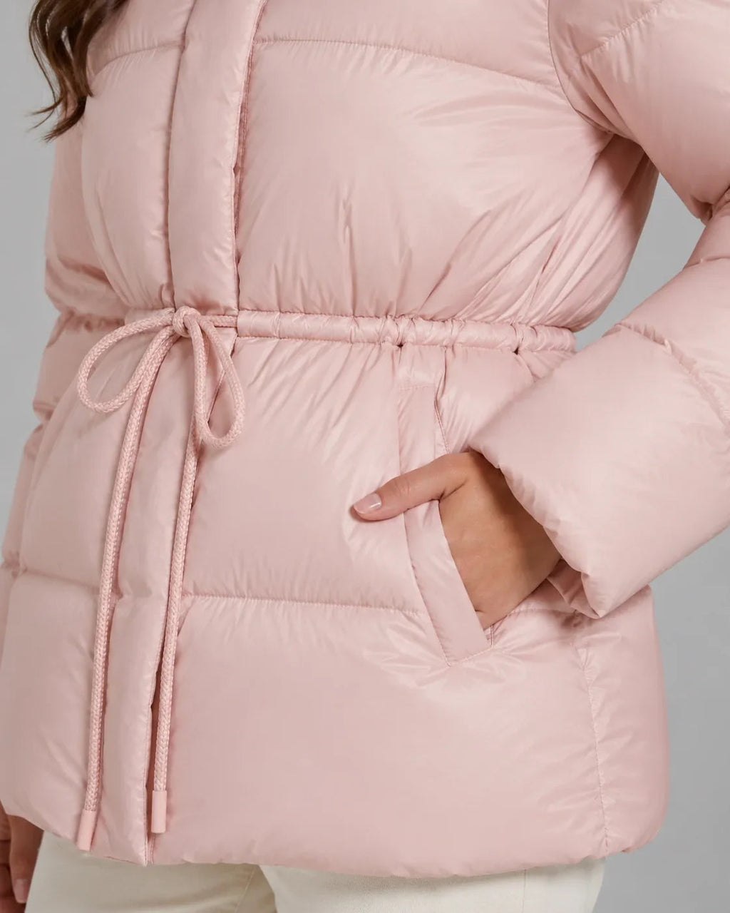 Women's Puffer Jacket with Adjustable Waist and Hood | L&S - 5 - London-stylehouse.com
