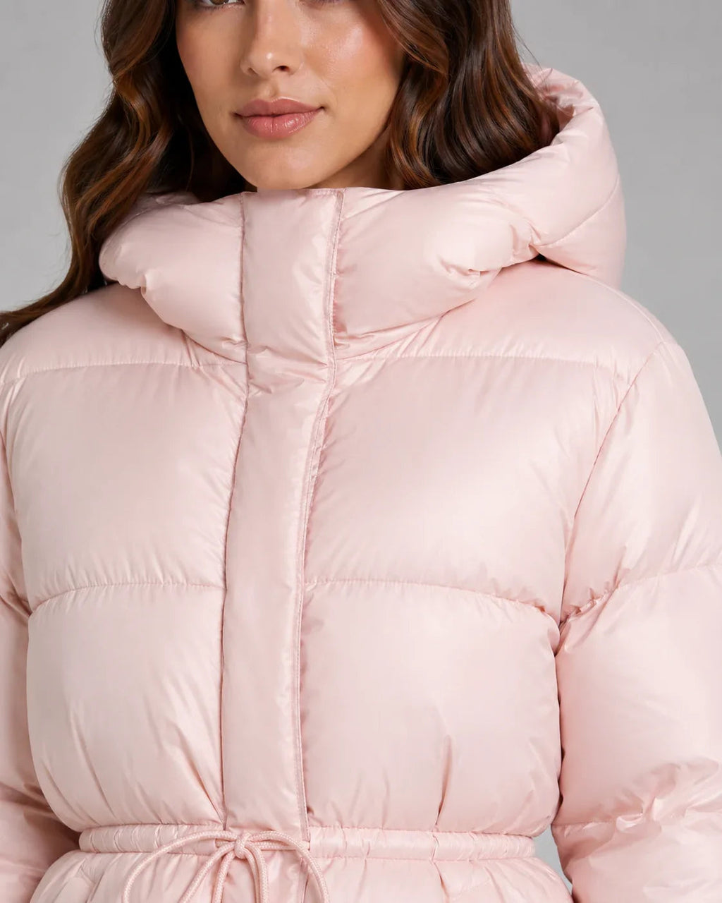 Women's Puffer Jacket with Adjustable Waist and Hood | L&S - 6 - London-stylehouse.com