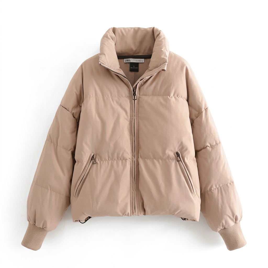 Jacket Women's Casual Oversized Fit with Stand-Up Collar | L&S - 6 - London-stylehouse.com