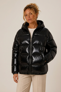 Puffer Jacket Women's with Hooded Design + Glossy Finish | L&S - 1 - London-stylehouse.com