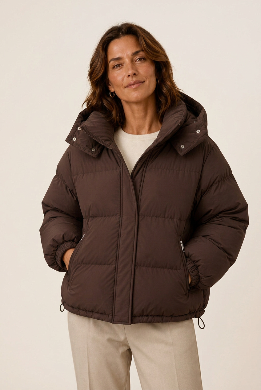 Puffer Jacket Women's Oversized Cut with Hood | L&S - 1 - London-stylehouse.com