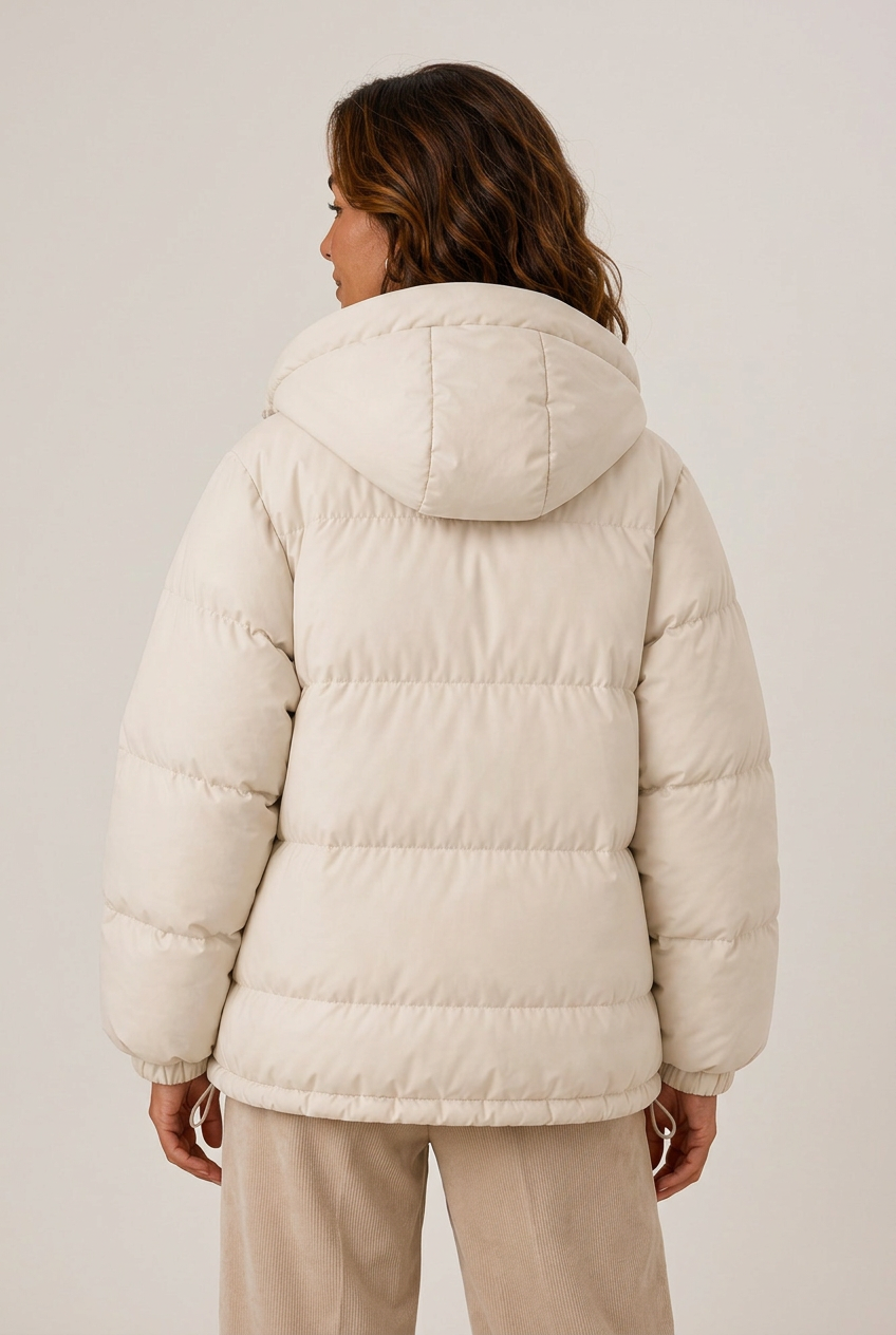 Puffer Jacket Women's Oversized Cut with Hood | L&S - 6 - London-stylehouse.com