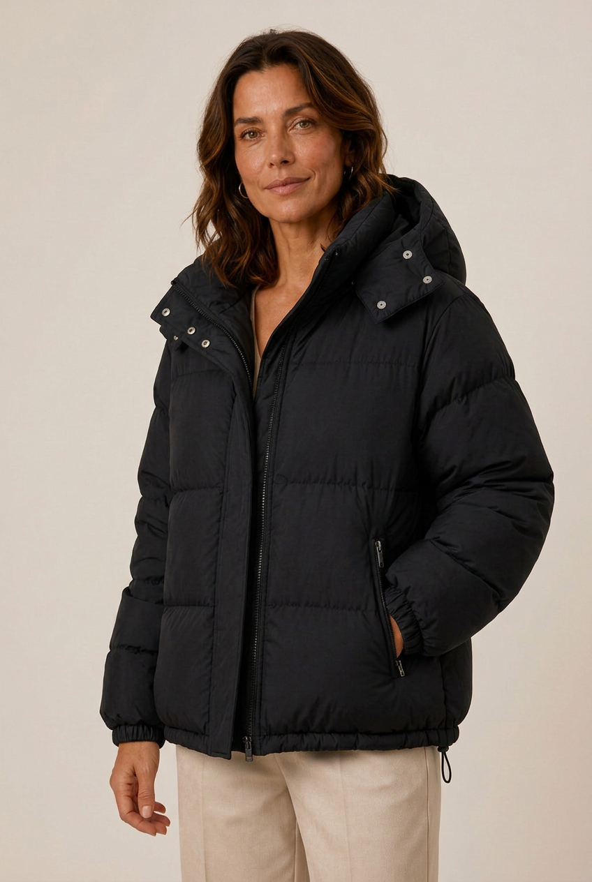 Puffer Jacket Women's Oversized Cut with Hood | L&S - 9 - London-stylehouse.com