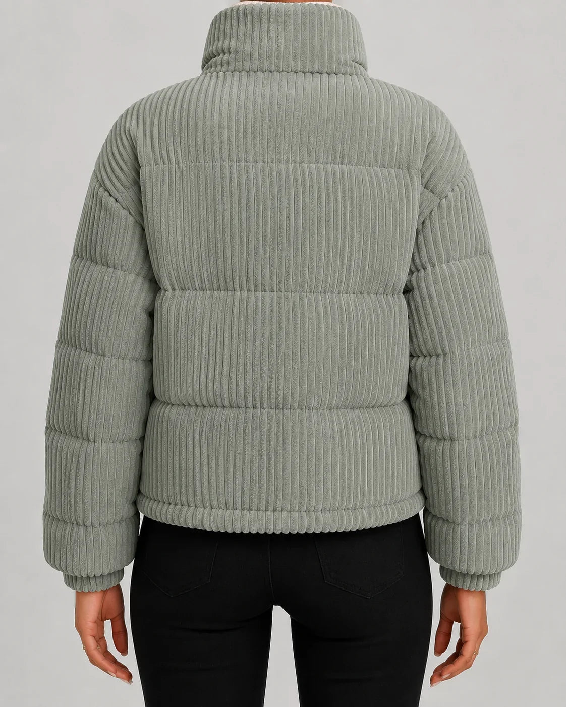 Women's Padded Jacket with Stand Collar | L&S - 4 - London-stylehouse.com