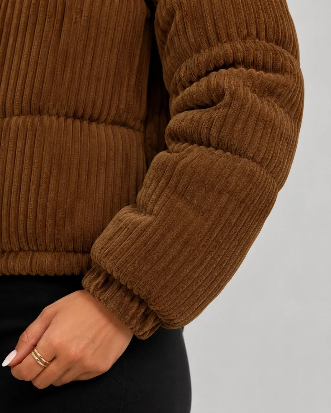 Women's Padded Jacket with Stand Collar | L&S - 7 - London-stylehouse.com