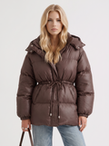 Women's Puffer Jacket with Adjustable Waist | L&S - 1 - London-stylehouse.com