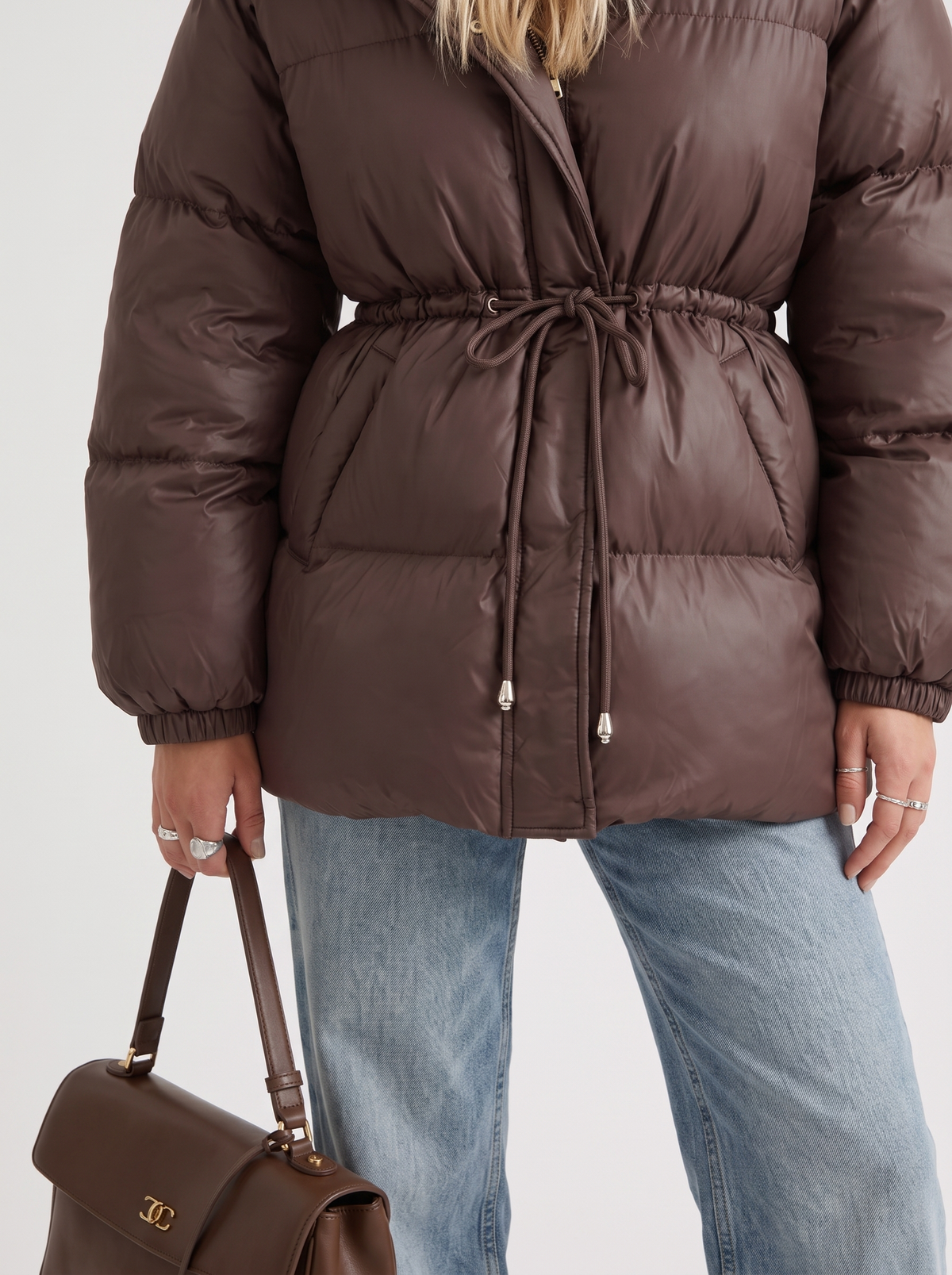 Women's Puffer Jacket with Adjustable Waist | L&S - 6 - London-stylehouse.com
