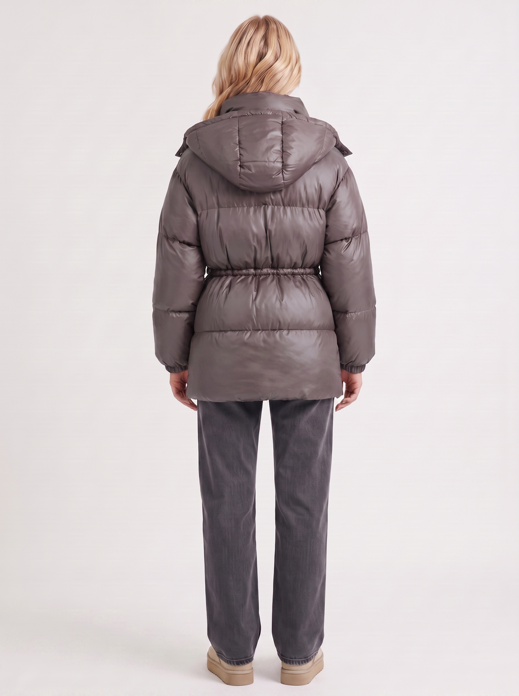 Women's Puffer Jacket with Adjustable Waist | L&S - 16 - London-stylehouse.com