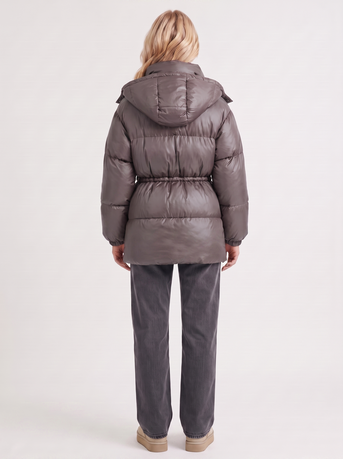 Women's Puffer Jacket with Adjustable Waist | L&S - 16 - London-stylehouse.com