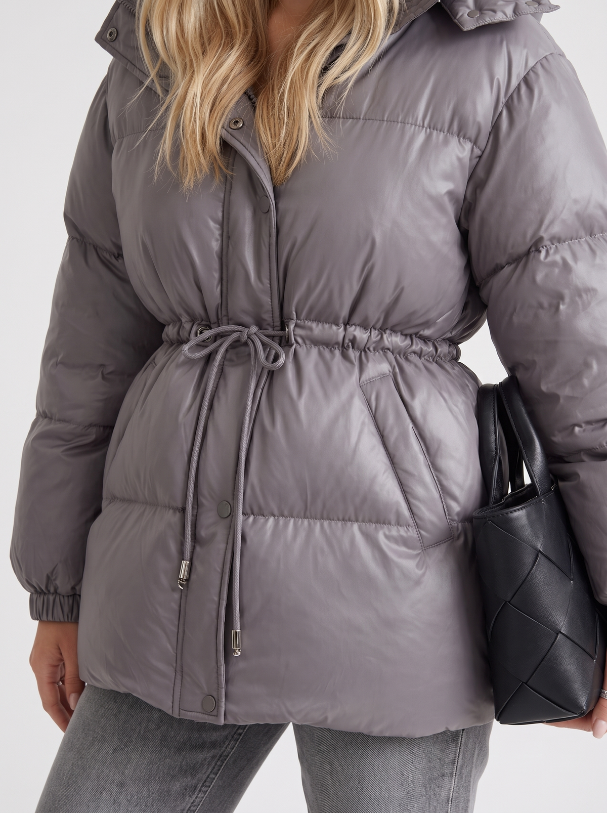 Women's Puffer Jacket with Adjustable Waist | L&S - 18 - London-stylehouse.com