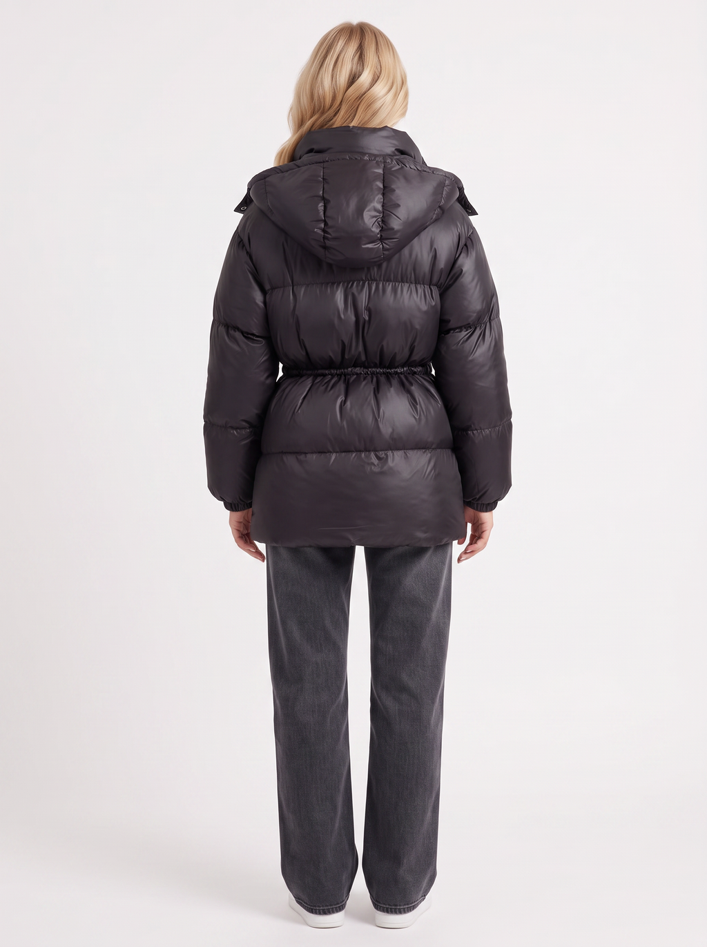 Women's Puffer Jacket with Adjustable Waist | L&S - 23 - London-stylehouse.com