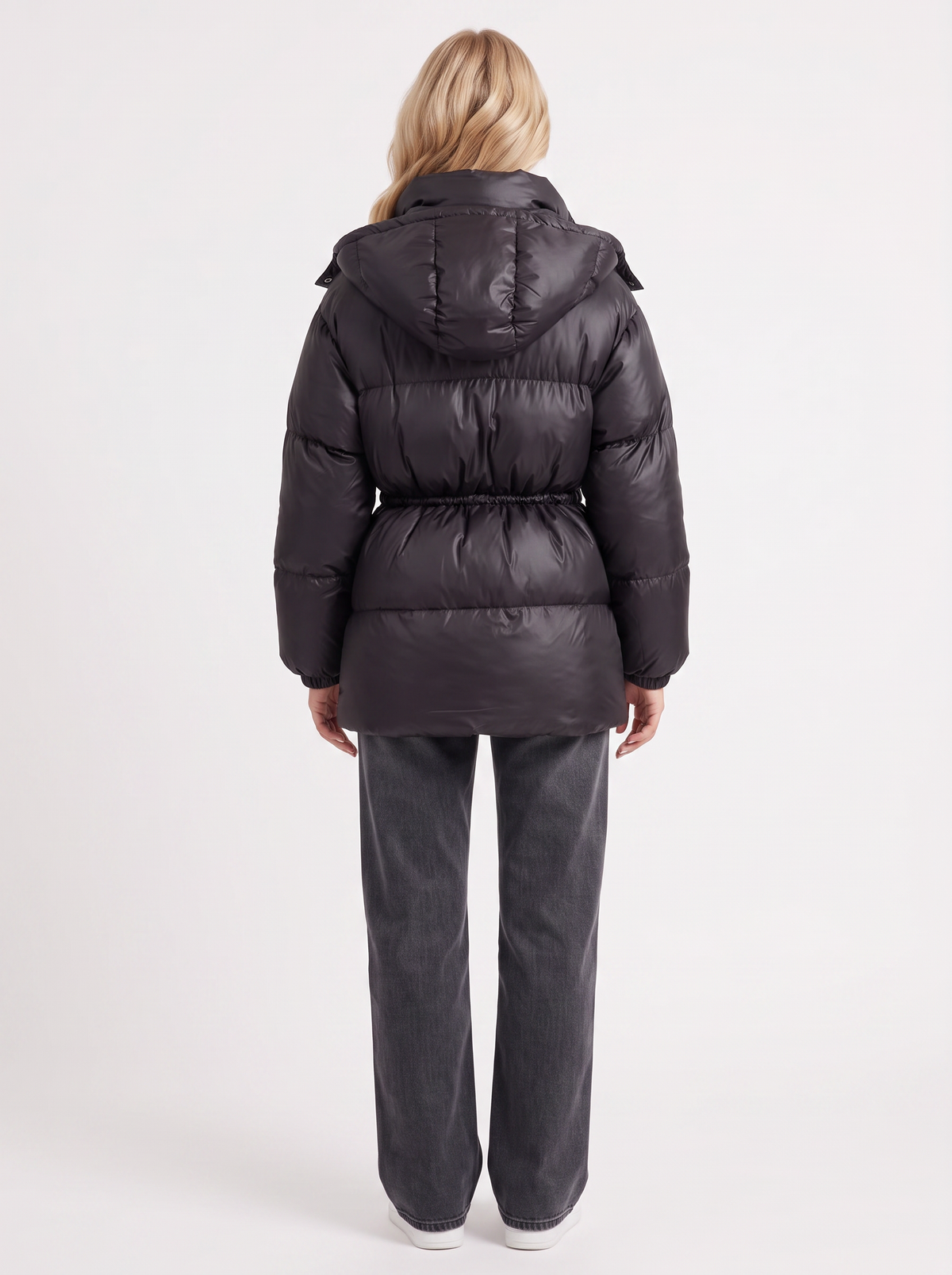 Women's Puffer Jacket with Adjustable Waist | L&S - 23 - London-stylehouse.com