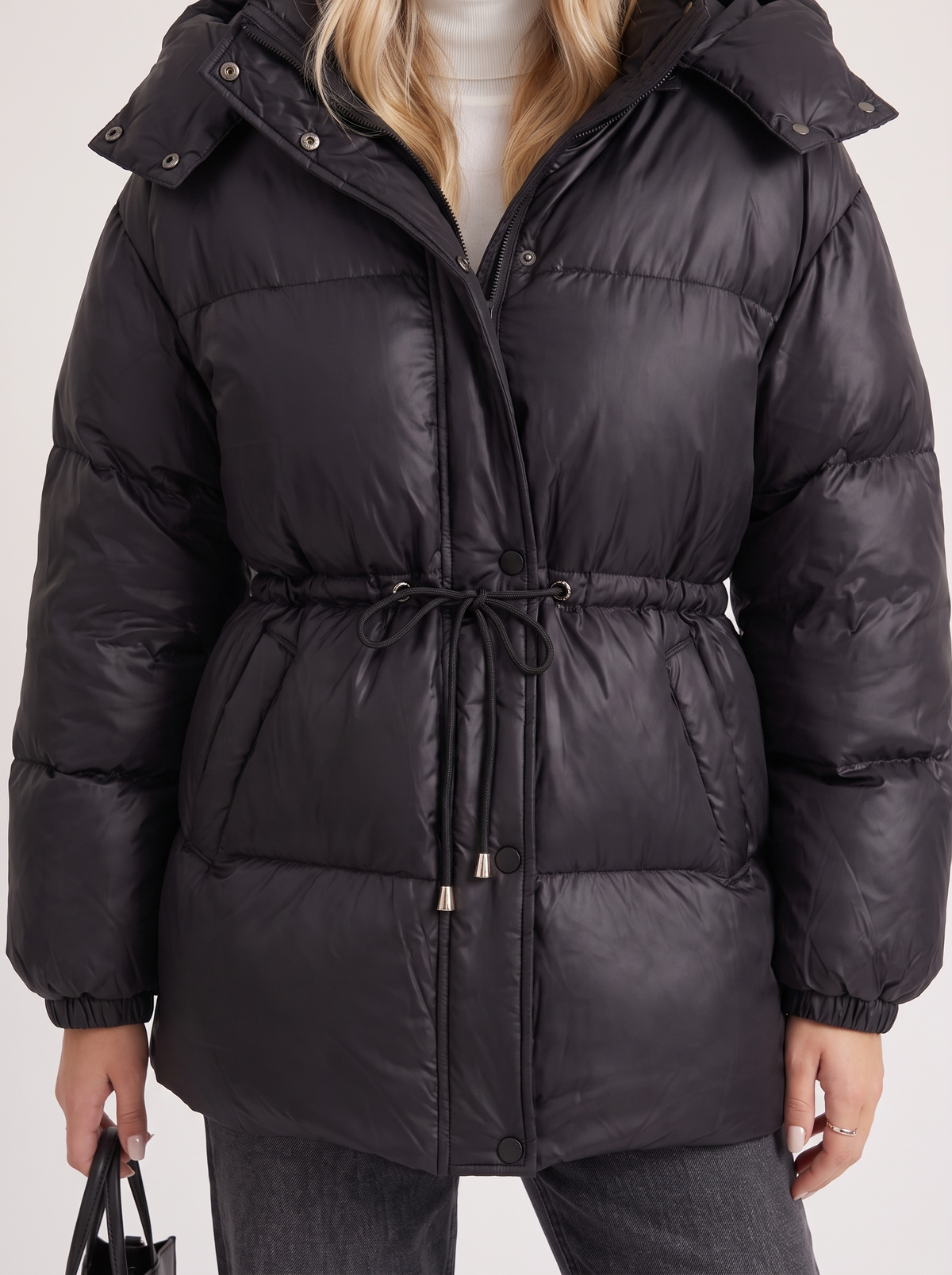 Women's Puffer Jacket with Adjustable Waist | L&S - 24 - London-stylehouse.com