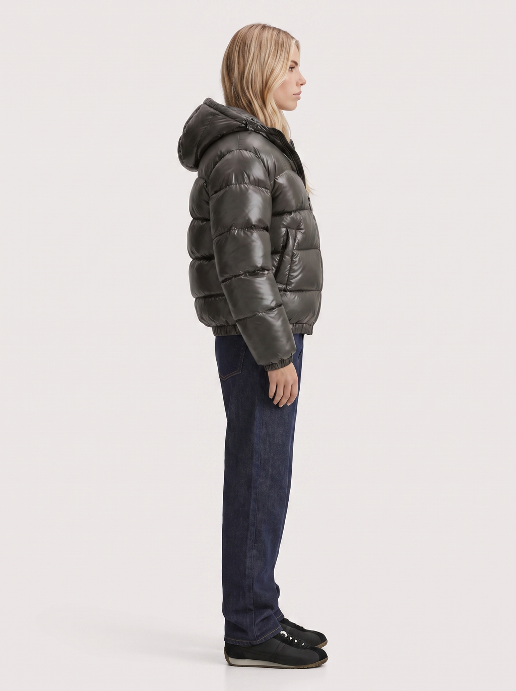 Jacket Women's Cropped Puffer with Hood + Warm Padded Design | L&S - 4 - London-stylehouse.com