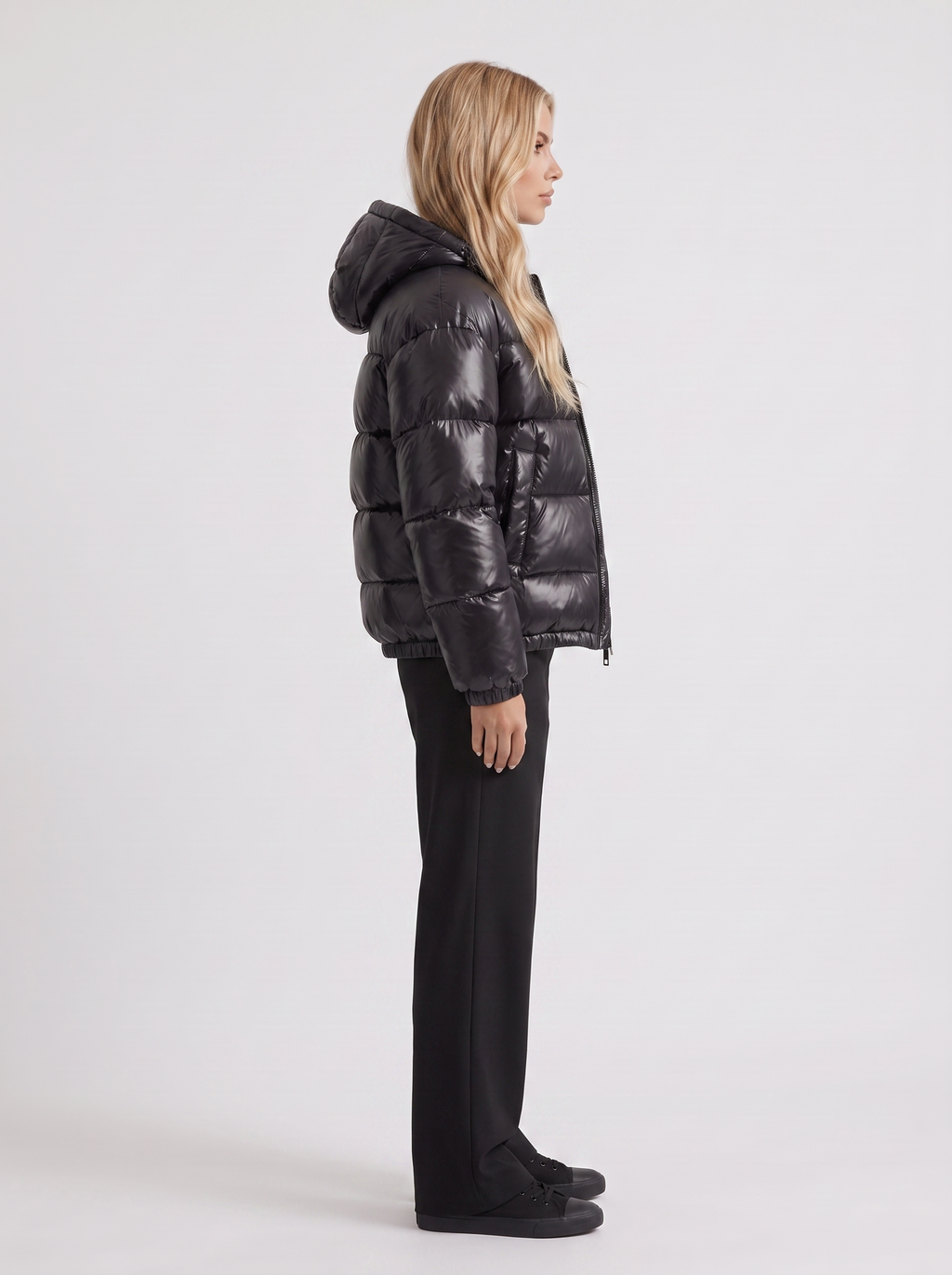 Jacket Women's Cropped Puffer with Hood + Warm Padded Design | L&S - 10 - London-stylehouse.com