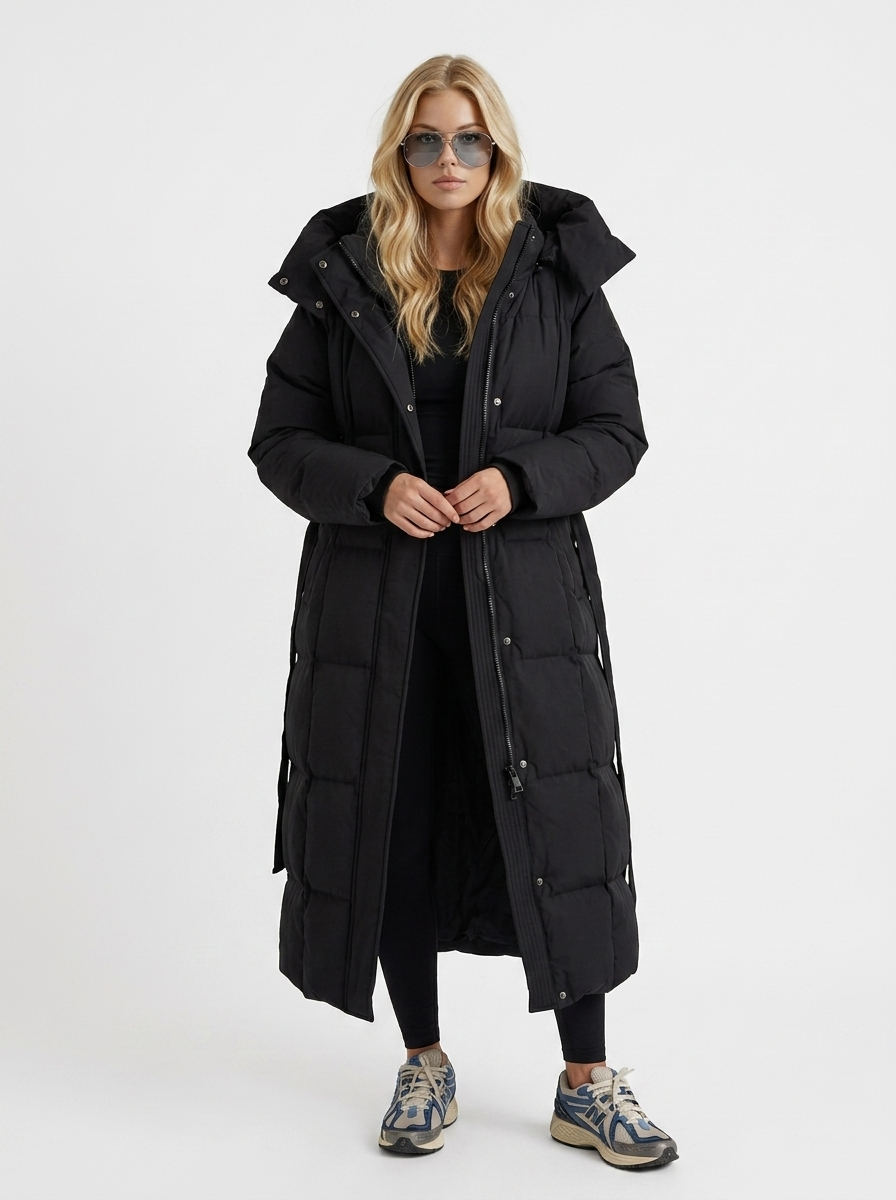 Longline Women's Puffer Coat with Hood + Warmth and Style | L&S - 1 - London-stylehouse.com