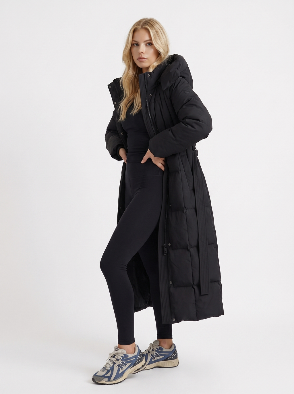 Longline Women's Puffer Coat with Hood + Warmth and Style | L&S - 3 - London-stylehouse.com