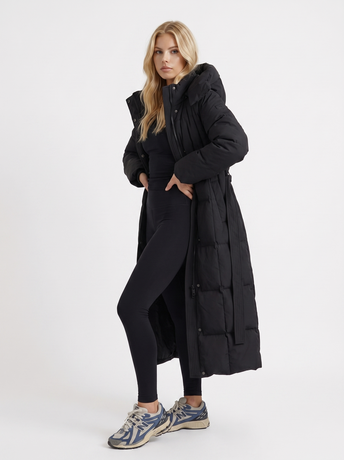 Longline Women's Puffer Coat with Hood + Warmth and Style | L&S - 3 - London-stylehouse.com